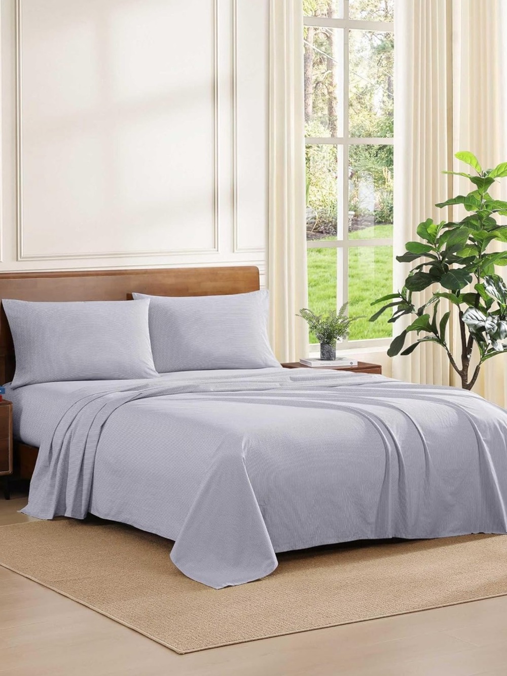 Tommy Hilfiger 4Pc King Size Ithaca Stripe Blue Sheet Set